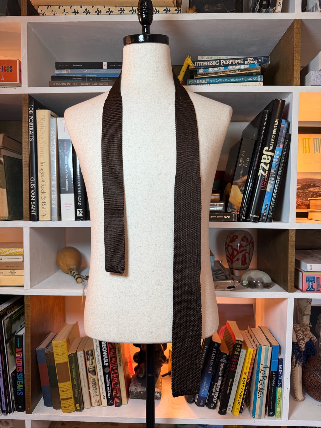 Classic Solid Brown Woven Necktie